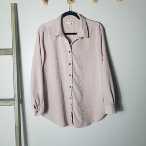 H&M BLUSH PINK LIGHT WEIGHT CORDUROY SHACKET SIZE LARGE